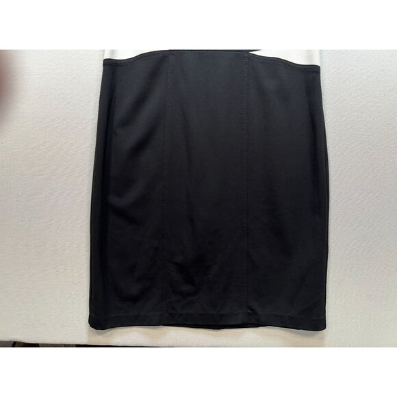 Renuar Womens Tank Midi Dress Sleeveless Stretch Size 14 Black White Back Zipper - Picture 7 of 12